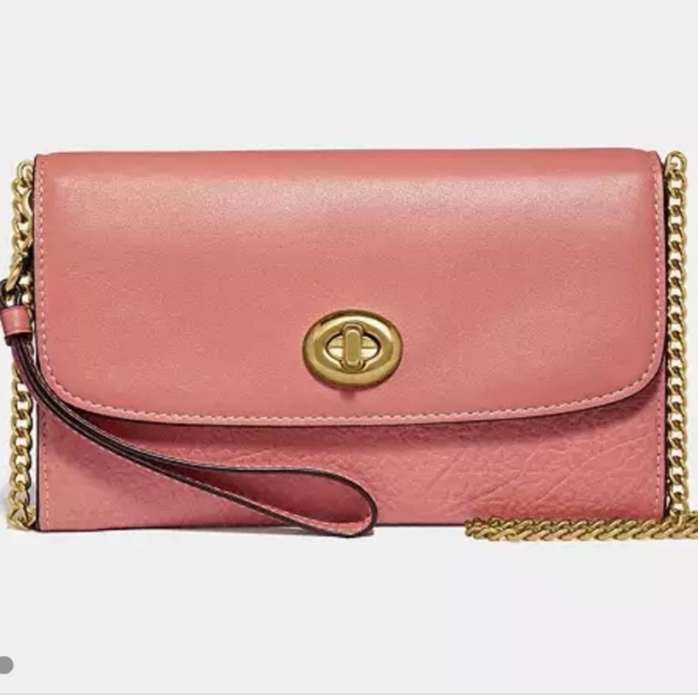 Coach Leather Crossbody and Wristlet Melon